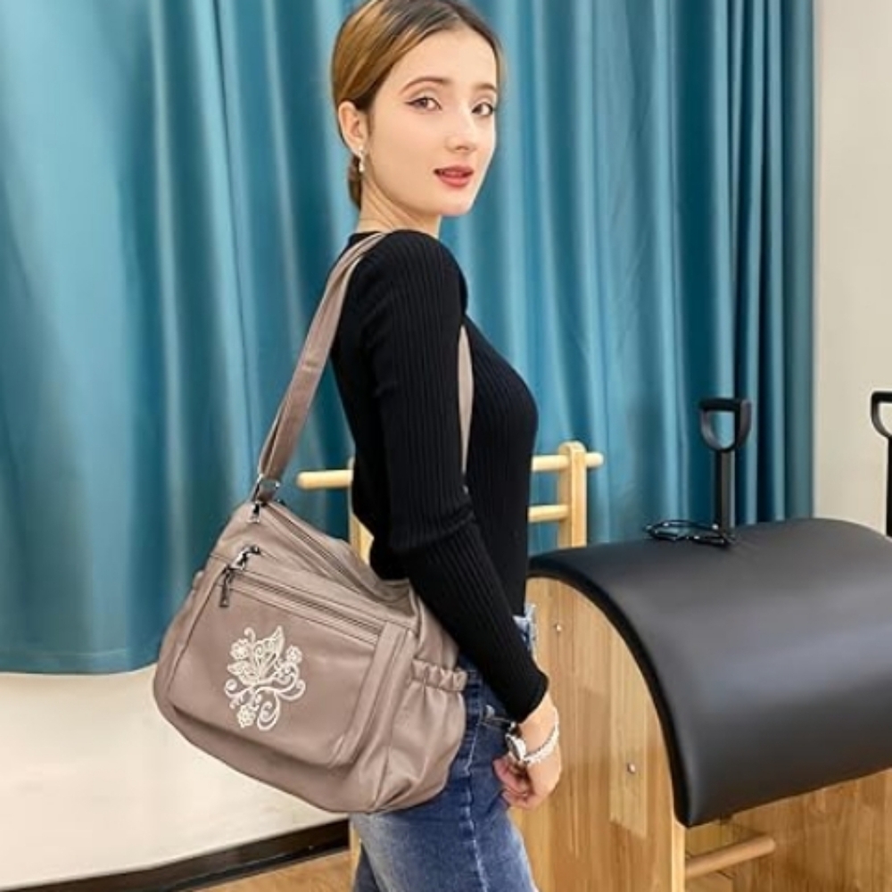 Crossbody Shoulder Bag Print Pocketbooks Soft PU Leather Multi Poskets